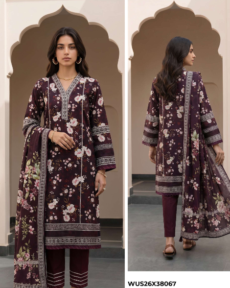 Unstiched 3 Piece Lawn Collection BY Zellbury(WUS26X38067)