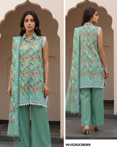 Unstiched 3 Piece Lawn Collection BY Zellbury(WUS26X38069)