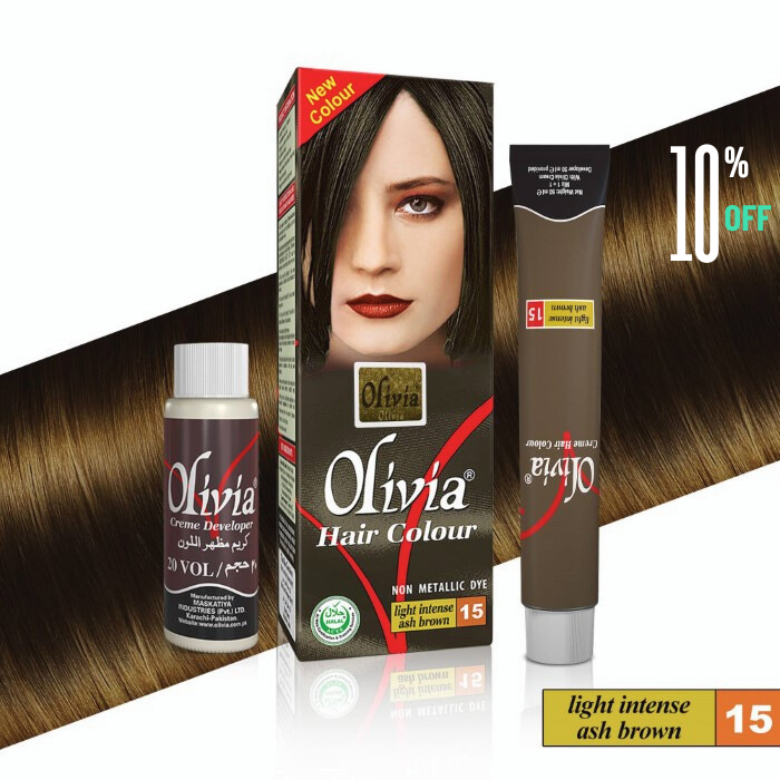 Olivia Hair Color 15 (Light Intense Ash Brown)