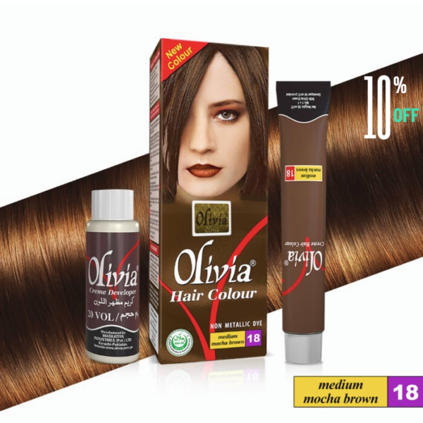 Olivia hair Color 18 Medium Mocha brown